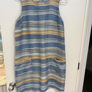 Striped Blue and Yellow Women's Dress